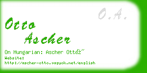 otto ascher business card